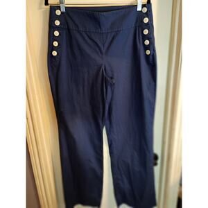Talbots Navy Blue Twill Sailor Pants Sz 8 Nautical Beach